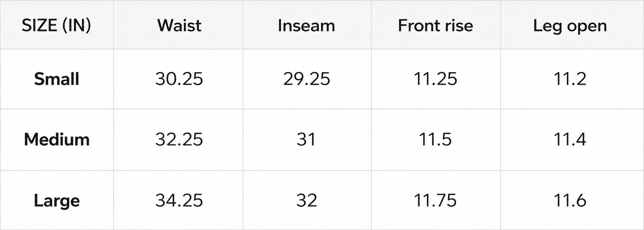 Size Chart